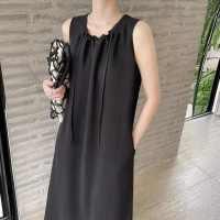 French high-end lace-up drape versatile lazy style dress 15