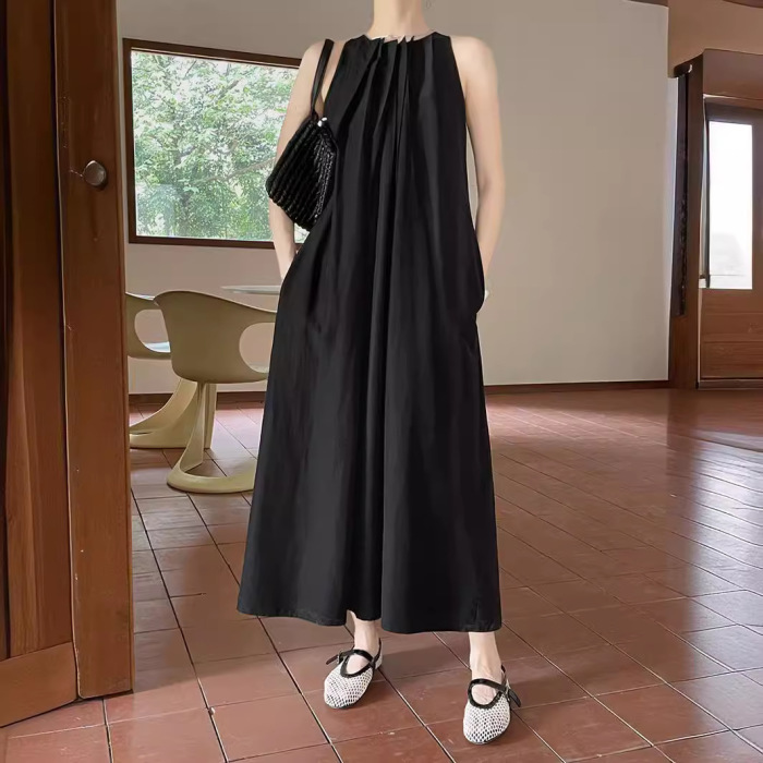 French off-shoulder three-dimensional pleated breathable dress 11