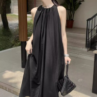 French off-shoulder three-dimensional pleated breathable dress 11