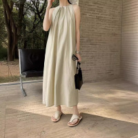 French off-shoulder three-dimensional pleated breathable dress 11