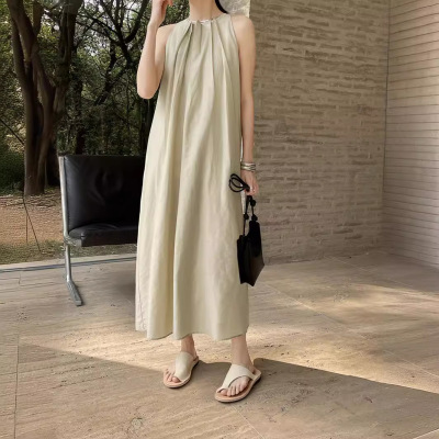 French off-shoulder three-dimensional pleated breathable dress 11