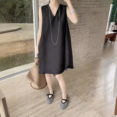 French V-neck A-line dress for women 16