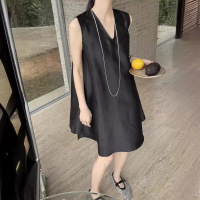 French V-neck A-line dress for women 16