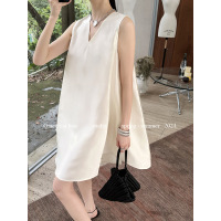 French V-neck A-line dress for women 16