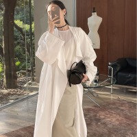 Lapel Long Casual Loose Fashionable Windbreaker Jacket 7