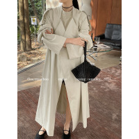 Lapel Long Casual Loose Fashionable Windbreaker Jacket 7
