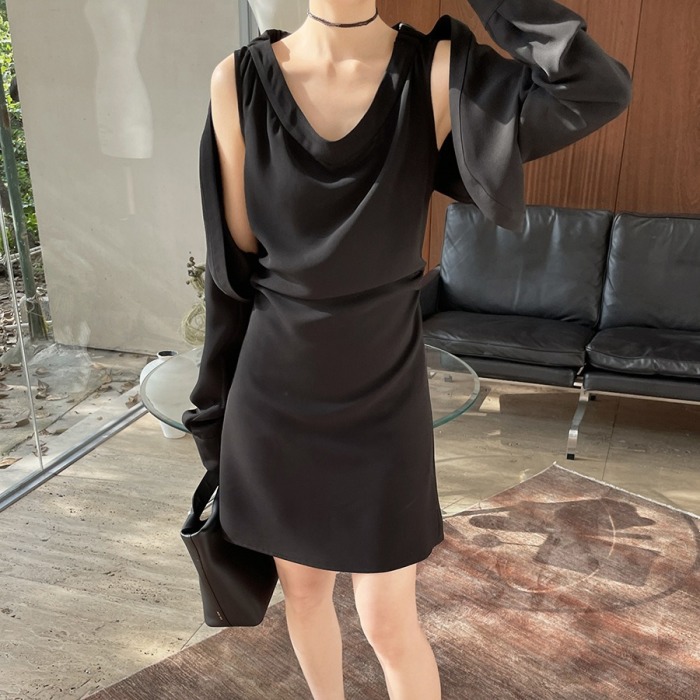 Minimalist drapey two-piece loose dress 10
