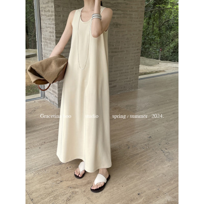 New Simple U-neck vest loose dress 12