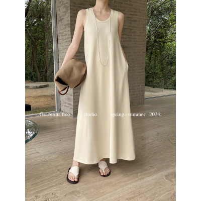 New Simple U-neck vest loose dress 12