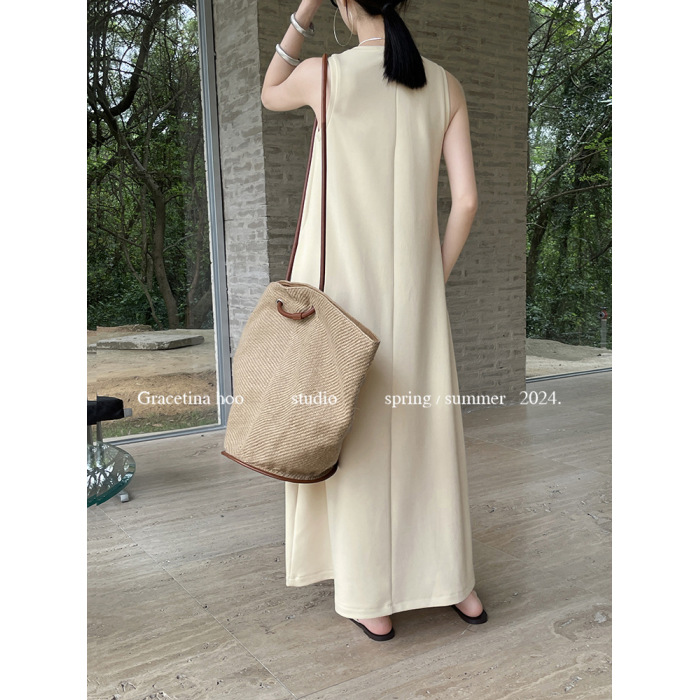 New Simple U-neck vest loose dress 12