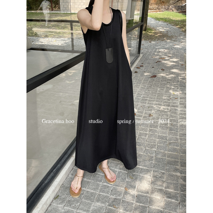 New Simple U-neck vest loose dress 12