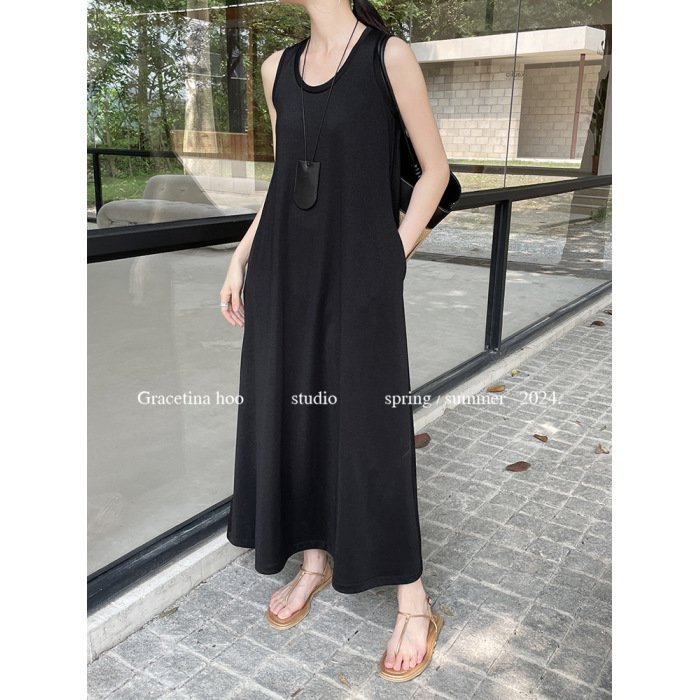 New Simple U-neck vest loose dress 12