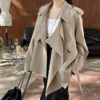 Temperament lapel short workwear loose windbreaker jacket 6