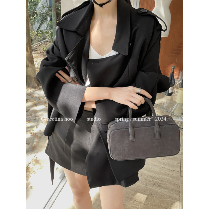 Temperament lapel short workwear loose windbreaker jacket 6