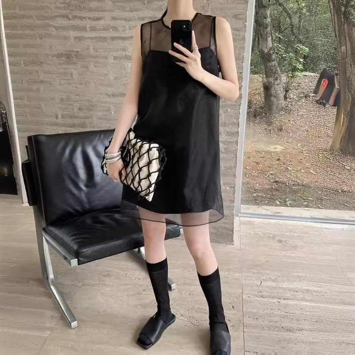 Double-layer mesh soft fairy design dress 17