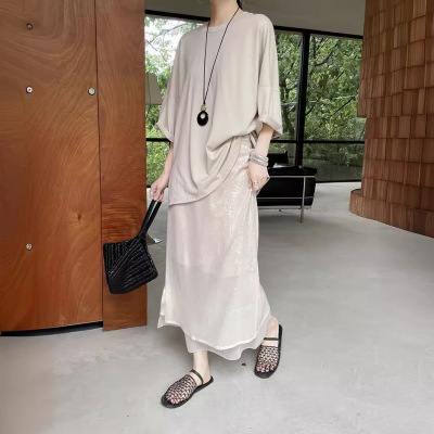 French style halterneck pleated round neck long dress 18