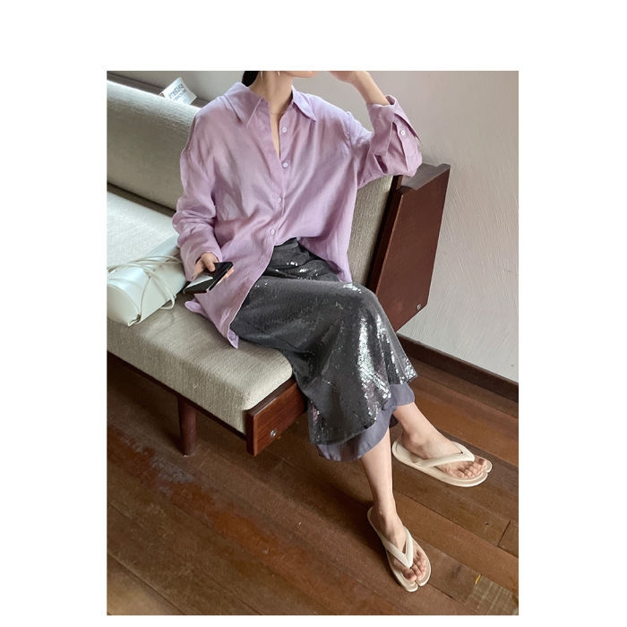 French style halterneck pleated round neck long dress 18