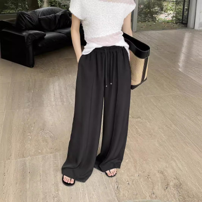 High-waisted loose-fitting straight-leg casual pants 27