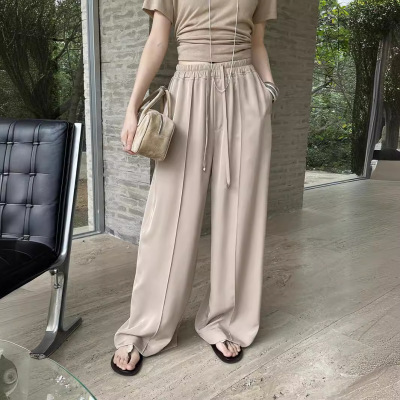 High-waisted loose-fitting straight-leg casual pants 27