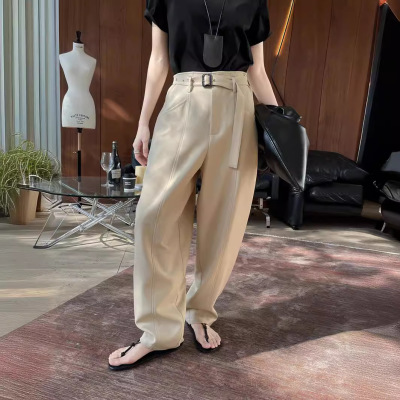 Simple slim high waist lazy loose casual pants 22