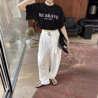 Simple slim high waist lazy loose casual pants 22