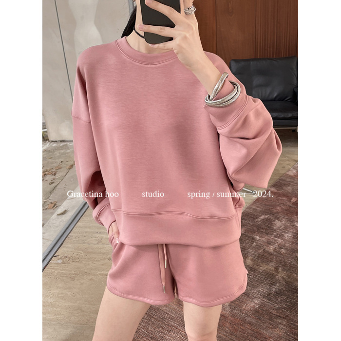 Round neck long sleeve bottoming shirt simple fashion casual suit 43