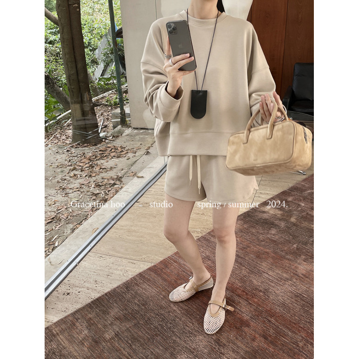 Round neck long sleeve bottoming shirt simple fashion casual suit 43