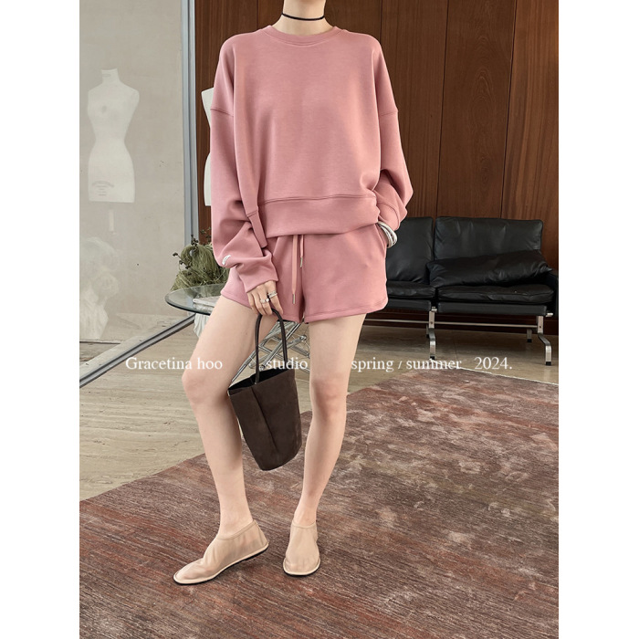 Round neck long sleeve bottoming shirt simple fashion casual suit 43