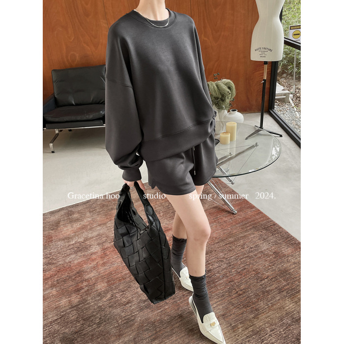 Round neck long sleeve bottoming shirt simple fashion casual suit 43