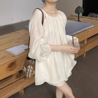 Tencel lantern sleeve sun protection shirt slim casual suit 47