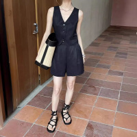 French Pleated Linen Loose Fit Shorts 57