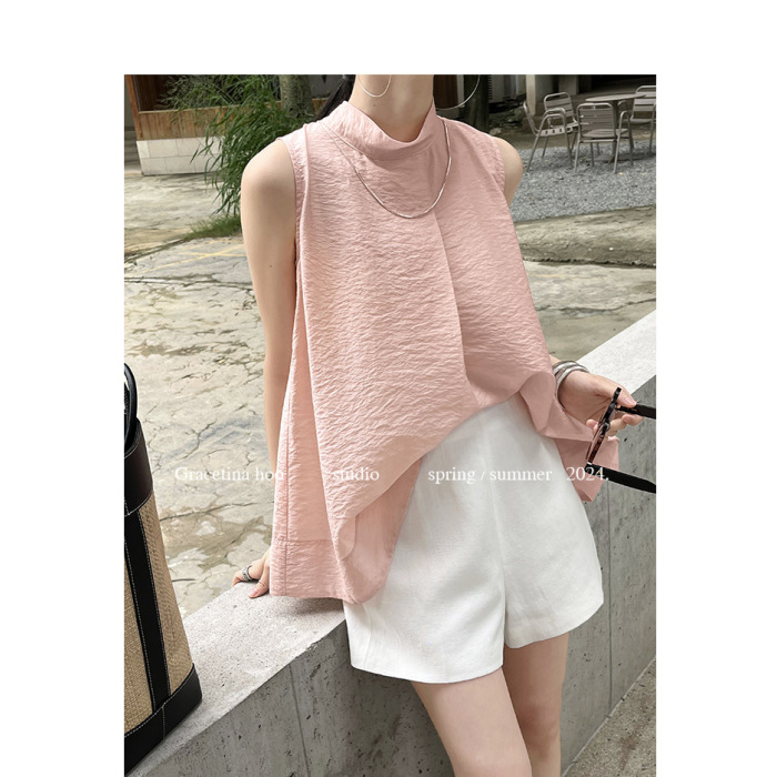 Simple linen all-match waist casual shorts 51