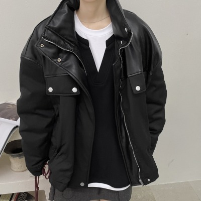 Stand collar workwear style down jacket 49
