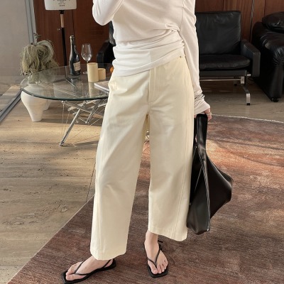 women's cropped cotton straight casual pants 53